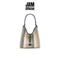 ราคา JAM MUVA Gypsy กระเป๋าสะพายข้าง หนังวัว หนังกลับ ผ้า ทรง Hobo Tote Bag (22498118677)