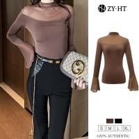 ราคา ZYHT EraVogue เสื้อผ้าผู้ญิง เสื้อสีดำ เสื้อสีน้ำตาล เสื้อแขนยาว เสื้อแฟชั่นผญ เสื้อเกาหลี เสื้อเซ็กซี่ 6083 (21205167041)