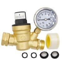 ราคา Adjustable Water Pressure Regulator RV Brass Water Pressure Reducer with Gauge and Inlet Screened Filter (22631978633)