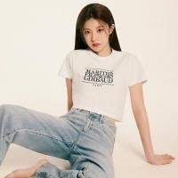ราคา Marithe Francois Girbaud W Classic Logo Doodle Bear Crop Tee Green Sky Blue Navy White Light Pink Red Black (22695682244)