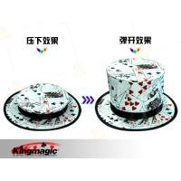 ราคา G0159 Folding Magic Hat Black Poker Pattern Red King Magic Stage Magic Props (20941878359)