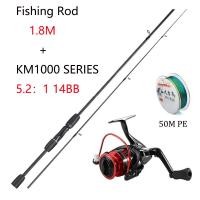 ราคา เบ็ดตกปลาครบชุด รอกสปินนิ่งพร้อมคัน 1 65 1 8Mคันเบ็ด ชุดรอกและคันเบ็ด 14BB 5 2 1รอกสปินนิ่ง แรงดึง 9กก สายpe x4 คันเบ็ดและรีลชุด (21375064450)