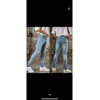 ราคา Lvis club กางเกงยีนส์ชาย ขากระบอกเล็กกึ่งเดฟผ้ายืด กระดุม ปักทอง ผ้าดิบล้างน้ำ ไซค์ 28 42 (22039220023)