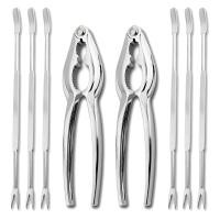 ราคา 8 Piece Seafood Tool Kit Stainless Steel Crab Leg Cracker and Forks Nut Cracker Set Shellfish Sheller (18956929701)