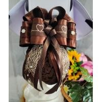 ราคา เน็ตติดผมสีน้ำตาลหัวใจ เน็ตติดผมสวย โบว์ติดผมสีน้ำตาล (22690790948)