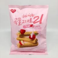 ราคา ขนมธัญพืช21 ชนิดอัดแท่ง สอดไส้ครีมชีส 150กรัม 15แท่ง ขนมเกาหลี Grain Crispy Roll คริสปี้โรล 곡물 그대로 (22320106026)