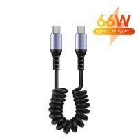 ราคา Elough สายชาร์จ USB เร็ว25ซม 66W สายดาต้า6A สปริงสายเคเบิลสั้น USB C ถึง Type C สายสำหรับ Iphone ไลท์นิ่ง Xiaomi Samsung (21498645974)