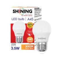 ราคา รุ่นใหม่ 1 แถม 1 ได้ 2 หลอด SHINING หลอดไฟ LED A45 3 5 วัตต์ สีเหลือง ขั้ว E27 หลอดปิงปอง หลอดเล็ก ไฟตกแต่ง ไฟประดับ Toshiba Lighting หลอดไฟโตชิบา (22505518605)