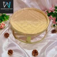 ราคา ขันโตกลายดอกไม้ งานฝีมือ Handmade ขันโตก ขันโตกใส่อาหาร โตกกระด้ง ขันโตกใส่อาหาร ชั้นวางไม้ไผ่ ไม้ไผ่แท้ 100 (21827021899)