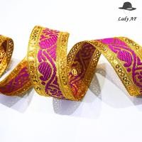 ราคา ริบบิ้นปักลายทอง ริบบิ้นผ้าปักลาย ริบบิ้น ริบบิ้นปักลายสี ริบบิ้นขอบทอง ขนาด1 5นิ้ว เลือกความยาวริบบิ้นได้ตามต้องการ เนื้อดี สีสวย (22588025317)