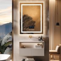 ราคา บลูทูธ กระจกอัจฉริยะ กระจกห้องน้ำ ติดผนัง LED Lighted Bathroom Mirror LED Lighted Bathroom Mirror with Bluetooth Speaker Smart Wall Vanity Mirror Front lit Backlight 3 Lights Setting Anti fog Dimming