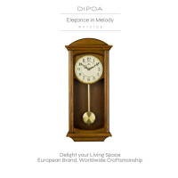 ราคา DIPOA นาฬิกาแขวน WP101DB นาฬิกาแขวนไม้ โบราณ มีลูกตุ้ม เสียงระฆัง เสียงดนตรี ดีไซน์เรียบหรู (1072948026)