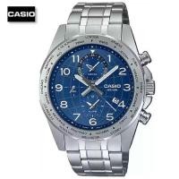 ราคา Velashop นาฬิกาข้อมือผู้ชายคาสิโอ Casio Mens Analog World Time Display Watch สายแสตนเลส หน้าปัดน้ำเงิน บอกเวลาโลก รุ่น MTP W500D 2AVDF MTP W500D 2A MTP W500D (22370614136)