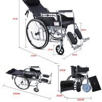 ราคา wheelchair รถเข็นผู้ป่วย วีลแชร์ พับได้ น้ำหนักเบา กะทัดรัด ล้อ 24 นิ้ว มีเบรค หน้าหลัง 4 จุด รถเข็นผู้ป่วย เก้าอี้รถเข็นปรับนอนได้ Wheelchair เบาะรังผึ้งสีน้ำเงิน เหมาะสำหรับผู้สูงอายุ ผู้ป่วย คนพิกา