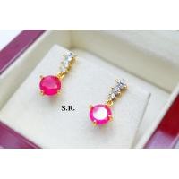 ราคา S R ต่างหูทอง ต่างหูทับทิม เม็ดละ 1 00 กะรัต ฝังเพชร เม็ดละ 2 ตังค์ น้ำ 100 ขาววสวยไฟดีน้ำ พร้อมใบรับรองสินค้าเคลือบทองคำแท้ 100 (22949690724)