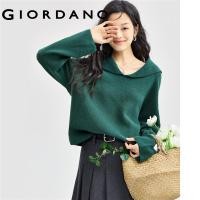 ราคา GIORDANO Women Sweaters Big Turndown Collar Loose Sweaters Raglan Sleeve 12 Gauge Knit Simple Fashion Casual Sweaters 13354664 (22786250596)