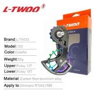ราคา LTWOO ชุดลูกรอกตัวเปลี่ยนเกียร์หลังจักรยานชุดลูกรอกคาร์บอนไฟเบอร์ขนาดใหญ่13T 18T Jockey สำหรับ Shimano 105 R7000 R8000น้ำหนักเบา94G ล้อนำทางหลากสี (13735755679)