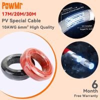 ราคา PowMr 17M 20M 30M 6mm Solar Cable 10AWG สายเชื่อมต่อไฟฟ้าหุ้มฉนวน PVC พลังงานแสงอาทิตย์สีดําหรือสีแดงสายเคเบิลคุณภาพสูงสําหรับการเชื่อมต่อแผงเซลล์แสงอาทิตย์ (21572318636)