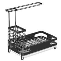 ราคา BVPD Kitchen Sink Organizer Kitchen Sink Sponge Holder Stainless Steel Dish Cloth Rack Sink Brush Holder (22210589978)