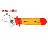 ราคา TOTAL กุญแจเลื่อนหุ้มฉนวน VDE กันไฟฟ้า 1000 โวลท์ รุ่น THIADW081 THIADW101 Insulated Adjustable Wrench (7887796421)