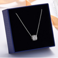 ราคา เพิ่มเติมจี้สร้อยคอแฟชั่นทรงกระบอกขนาดเล็กเอวสามแหวนโซ่ไหปลาร้าหญิง (7918610173)
