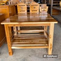 ราคา โต๊ะกลาง โต๊ะรับแขก ชั้นวางทีวี ชั้นวางของอเนกประสงค์ โต๊ะวางทีวีเตี้ย โต๊ะไม้สัก (19653179015)