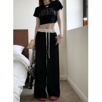 ราคา ขายาว กางเกงวอร์ม กางเกงลำลองสำหรับผู้หญิง กางเกงสูท แฟชั่นกางเกงลำลองสีชมพูดำเอวสูงกางเกงทรงหลวม (22587966224)