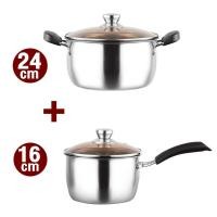 ราคา หม้อต้มสแตนเลส หม้อต้มแกง หม้อต้มอาหาร หม้อสแตนเลส 2 หู หม้อสแตนเลส cooking pot หม้อเคลือบ หม้อด้ามจับ หม้อแกงสแตนเลส หม้อแกง2หู (19540649916)