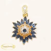 ราคา Inspire Jewelry จี้พลอย Sapphire ไพลิน งานDesign จิวเวลรี่ มีหลายรูปแบบ งดงามประดับ เพชรกลมCZ ตัวเรือนหุ้มทองแท้24K ขนาด 2 4 CM (21784697963)