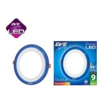 ราคา โคมไฟ ดาวน์ไลท์ LED Panel Light Skyblue หน้ากลม 9w วอร์มไวท์ EVE Skyblue 6 3 5นิ้ว 9W EVE 3 สเต๊ป ขาวหรือส้ม (21522553180)