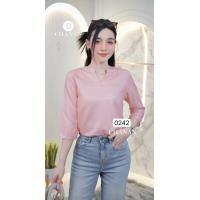 ราคา Chanan เสื้อคอจีน แขนยาวปิดศอก ลายทาง ดีเทลเรียบๆ ทรงสวย ผ้าใส่สบาย 3สี รุ่น0242 (22848989893)