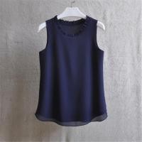 ราคา ↂ Woherb 21 Colors Solid Ruffle Chiffon Blouse Women 2023 Summer Fashion Vest Blusas Casual Loose Sleeveless Ladies Tops Shirt (16083412831)
