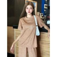 ราคา ชุดเซ็ตแฟชั่นผู้หญฺิง สไตล์เกาหลี ชุดเชตเสื้อครอปคอกลม กางเกงขายาว พร้อมส่งในไทย TZ9982 (21997459421)