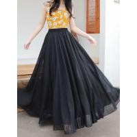 ราคา งานใหม่ กระโปรงชีฟองย้วย สวยมาก ผ้านุ่มใส่สบาย มีซับในถึงข้อเท้า (21755991592)