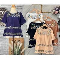 ราคา เสื้อปัก ผ้าปักลายสวย ผ้าสปันจ์ อก44 ยาว24 ผ้าสปันจ์ปักลายสวยปลีกและส่ง (20939173831)