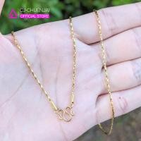 ราคา CJ สร้อยคอลายปล้องเกลียว สีทอง สแตนเลสทองเลเซอร์ ไม่ลอกไม่ดำ (22283815573)