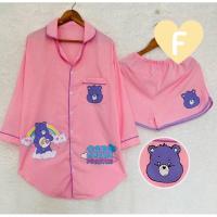 ราคา เซตชุดนอนเดรส Pajamas ชุดนอน สุดน่ารัก เดรสแขนยาว กางเกงขาสั้น (22395153684)