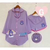 ราคา เซตชุดนอนเดรส Pajamas ชุดนอน สุดน่ารัก เดรสแขนยาว กางเกงขาสั้น (22395153690)