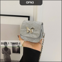 ราคา OUFEN3 กระเป๋าสายโซ่สะพายข้างขนาดเล็กรูปผีเสื้อ กระเป๋าคาดลำตัวขนาดเล็กกระเป๋าผู้หญิง2024ใหม่กระเป๋าสะพายไหล่กระเป๋าลายลิปสติกสายโซ่ (22527885560)