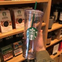 ราคา Starbucks แก้วหลอดพลาสติกใสแก้วกาแฟสองชั้นใหม่ (22804691740)
