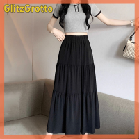 ราคา GlitzGrotto กระโปรงทรงเอเอวสูงผ้ายืดแฟชั่นสำหรับผู้หญิง (22521862769)