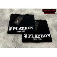 ราคา ขายดี เสื้อยืดPLAYBOY งานปักอก สกรีนแขน มี 5 สี ใส่ได้ชายและหญิง S M L XL (22206730428)