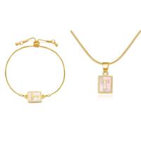 ราคา แฟชั่น2ชิ้น เซ็ต A Z ลายตัวอักษรภาษาอังกฤษเรืองแสงสร้อยคอสร้อยคอสร้อยข้อมือกะลาเข้มชุบทอง18K สำหรับผู้ชายและผู้หญิงของขวัญเครื่องประดับ (22370311346)