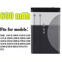 ราคา แบตเตอรี่ หมาะสำหรับ Nokia BL 5C งาน แบต600mAh แบตมีมอก คุณภาพดี แบต หมาะสำหรับ Nokia 1101 1100 1110 1110i 1112 1200 1208 1600 1650 2310 2600 2700 3100 3110 3120 5130 6030 6230 6230i E50 E60 N70 N71 N