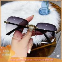 ราคา huhe แว่นตาแฟชั่นไล่ระดับสีสำหรับผู้หญิงแว่นกันแดดป้องกันรังสียูวีแว่นตาไร้กรอบทรงสี่เหลี่ยมเรียบง่ายสำหรับผู้หญิง (22755312625)