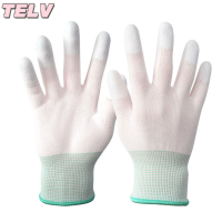 ราคา TELV ถุงมือป้องกันไฟฟ้าสถิตย์ ESD Electronic working gloves PU นิ้ว PC antiskid for Garden (22569288159)