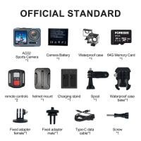 ราคา Roadjoy AC02 Pro กล้องกันน้ำ กล้องแอ็คชั่น 4K WiFi Sport Action Camera การ์ดหน่วยความจำ 64G กล้องแอคชั่น 4K WIFI Wireless กล้องกันน้ำ Action Camera อปุกรณ์ครบชุด ถ่ายใต้น้ำHD เหมาะ ติดมอไซค์ และ ถ่ายใ