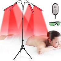 ราคา โคมไฟรักษาสีขาวสีแดง4หัวหลอดไฟอินฟาเรดอุปกรณ์บำบัดที่มีขาตั้งปรับได้660nm แสงสีแดงและหลอดไฟอินฟาเรดใกล้อินฟาเรด850nm (22891734515)