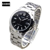 ราคา Velashop นาฬิกาข้อมือผู้ชายคาสิโอ Casio สายสแตนเลส หน้าปัดดำ รุ่น MTP 1215A 1A2DF MTP 1215A 1A2 MTP 1215A (22493480816)