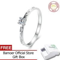 ราคา BAMOER 925เงินสเตอร์ลิงรอบตัด Solitare เพชรโมอิสสำหรับงานหมั้นแหวนสำหรับผู้หญิงชุบทองคำขาวแหวนแต่งงานแหวนหมั้น MSR059 (22529562558)